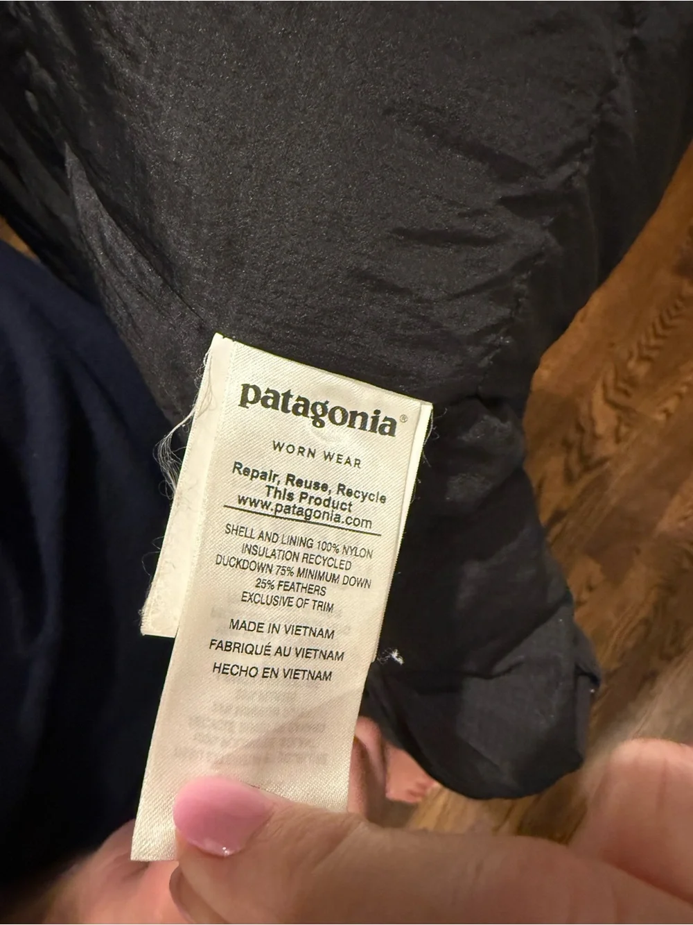 Patagonia Women's Black Puffy Parka with High Collar